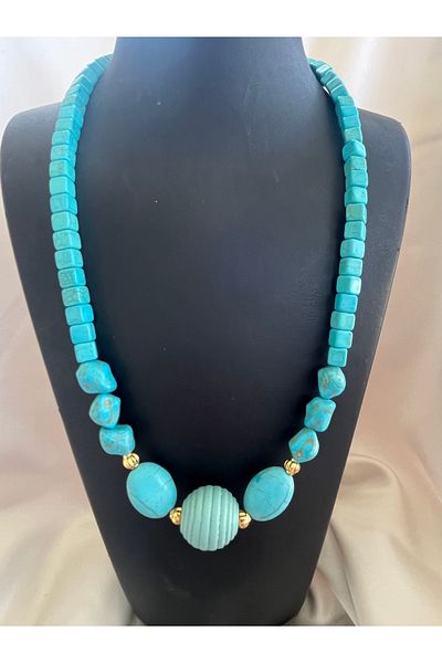 COCOSH TAKI Special Design Multi Necklace with Turquoise Natural Stone