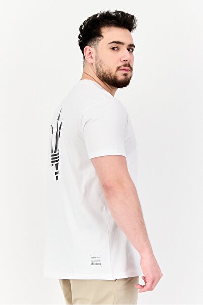 Maserati Men Crew Neck Short Sleeve Graphic Print T-Shirt, White
