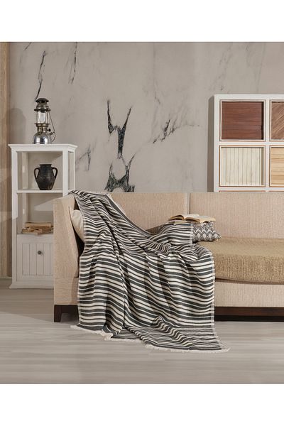 Cyc Atelier Striped Patterned Double Bedspread |   Stylish and Modern Design |   Soft Textured