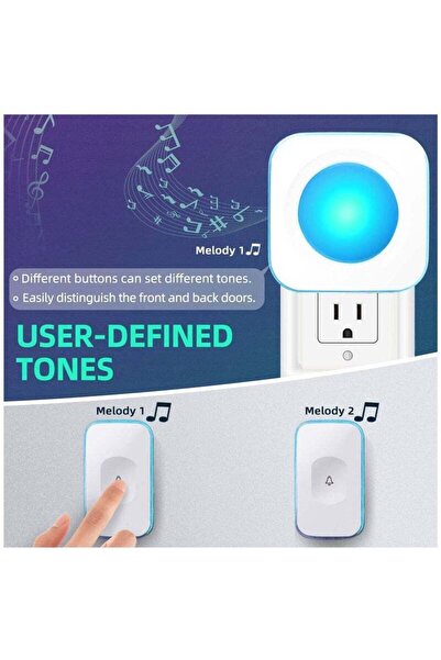 Yelajoy Wireless Waterproof Doorbell Kit,1200ft Range,With Indicator Light,36 Chime Tones,4 Volume Levels