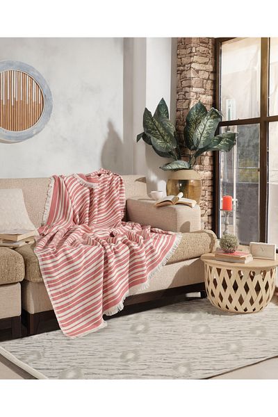 Cyc Atelier Striped Patterned Double Bedspread |   Stylish and Modern Design |   Soft Textured