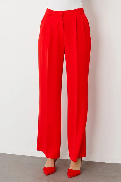 Ekol Wide Leg Pleated Trousers Coral