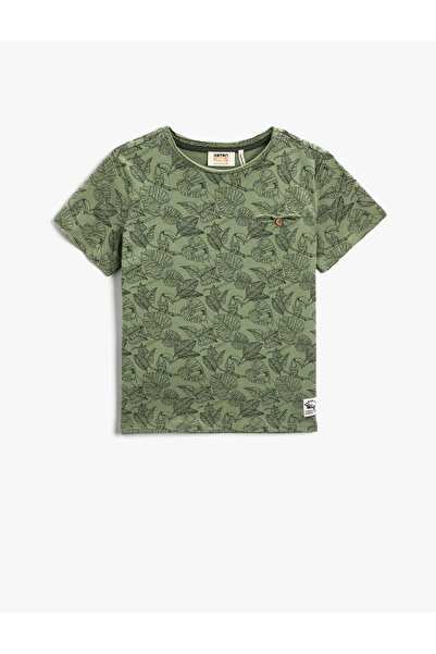 Koton Tricou cu mânecă scurtă Leaf and Parrot cu imprimeu guler rotund Bumbac