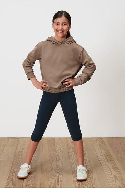 Tchibo Kids Girl 3 Piece Solid Leggings, Grey Combo