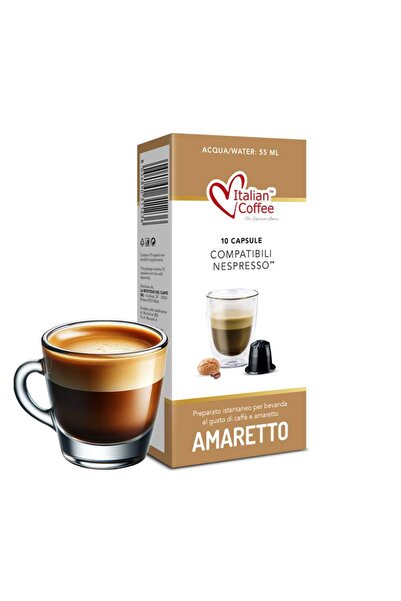 Italian Coffee Amaretto, 10 capsule compatibile Nespresso, cafea italiană, cafea italiană