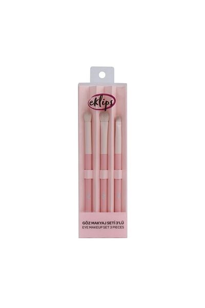 eklips Eye Makeup Set 3 Pieces (Eyeshadow Blending+Wide Eyeshadow+Fine Tip Eyeshadow Brush)