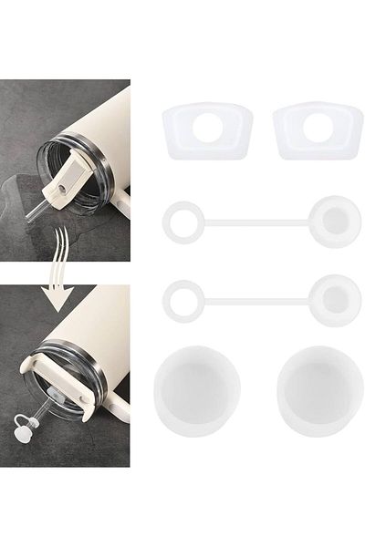 Le Nish Home Quencher Compatible 3-Piece Silicone Set Leak-Proof Stopper, Straw Protector and Base Case