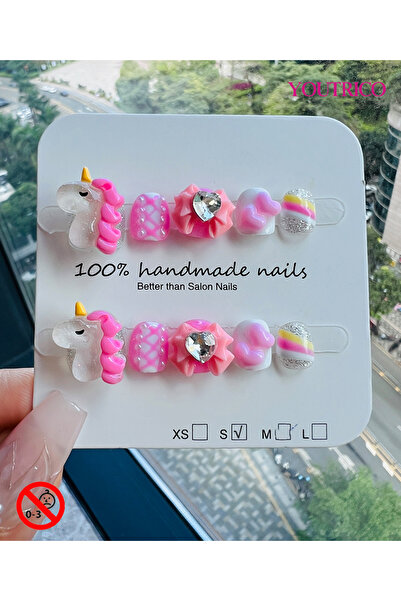 Youtrico أظافر أطفال قابلة للضغط مصنوعة يدويًا بنسبة 100%، غير سامة، مناسبة ل...