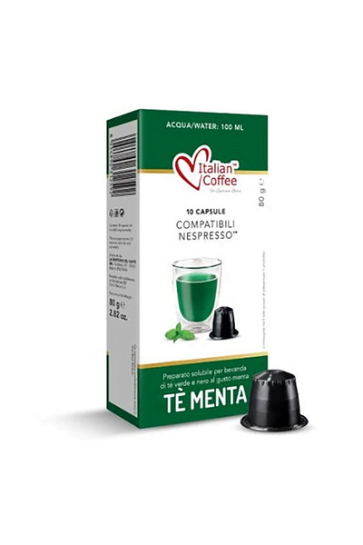 Italian Coffee Ceai de mentă, 10 capsule compatibile Nespresso, cafea italiană