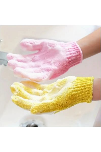 SOSYETEZGAHI 2 Pack Bath and Exfoliating Gloves Dead Skin Scrubber Body Shower Scrub Gloves Extra Foaming Bath