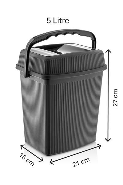 ASlife Home 3'lü Banyo Seti Tuvalet Kağıtlığı/ Asmalı Pis Su Hazneli Tuvalet Fırçası/ Tuvalet Çöp Kovası 5 Litre