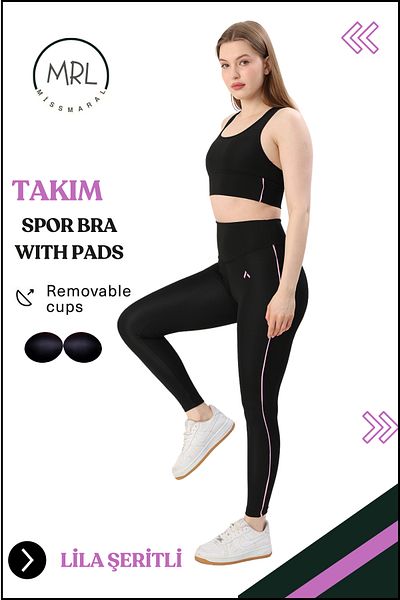 missmaral Costum sport pentru femei Colanți cu talie înaltă Bustieră cu pernă Sport Team Bustieră cu talie înaltă neagră 3041