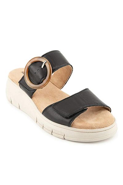 Hush Puppies Pigem 625207   Genuine Leather Women's Slippers Black