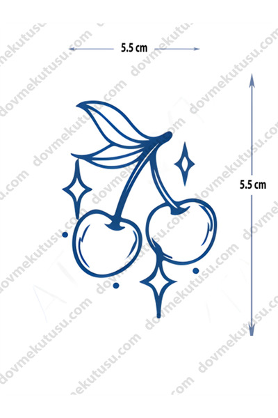 pivok Yarı Kalıcı Minimal Boy Dövme Kiraz Meyve(STICKER)