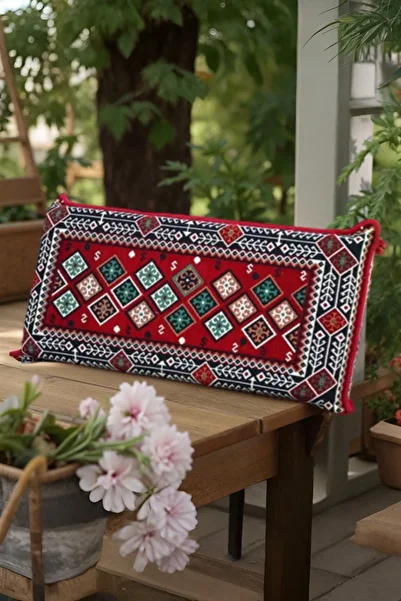 mdhomecarpet Song Corner Patterned Decorative Carpet Coated Back Pillow 42X95 with Sponge - Authentic Home Decoration