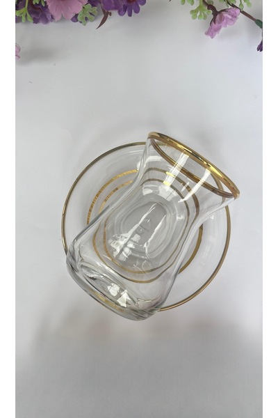 Paşabahçe İrem Ağızı Yaldızlı 12 Parça Çay Seti