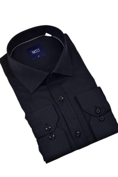 KAMER Чоловіча класична сорочка з довгими рукавами та армурою 33704 BGL-ST04394