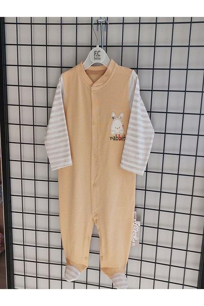 Flexi Baby Boy Rabbit Embroidered Jumpsuit Slopette