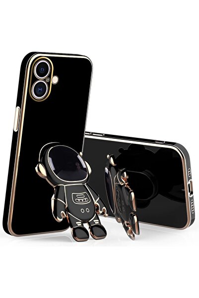 Rivor Samsung Galaxy A06 Kılıf Parlak Kenarlı Altın İşleme Astronot Figürlü S...