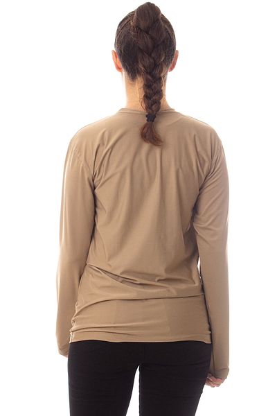 İZMİR ASKERİ MALZEME Long Sleeve Sand Beige Round Collar Microfiber Nano Iclik Tisort