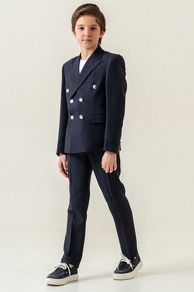 carino's kids Seersucker Double Breasted Boy's Suit Lycra