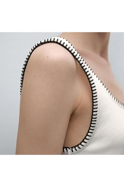 REWCO Shepherd Stitched Strappy Crop Tank Top