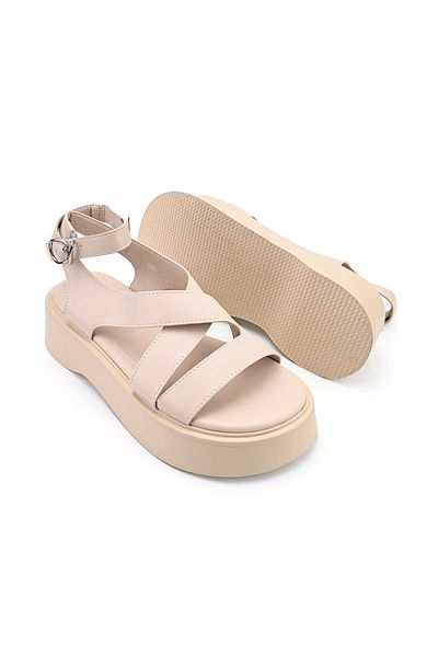 Tmall Sandale de dama,Cu Talpa Groasa,Din Piele Ecologica,SA27,Bej