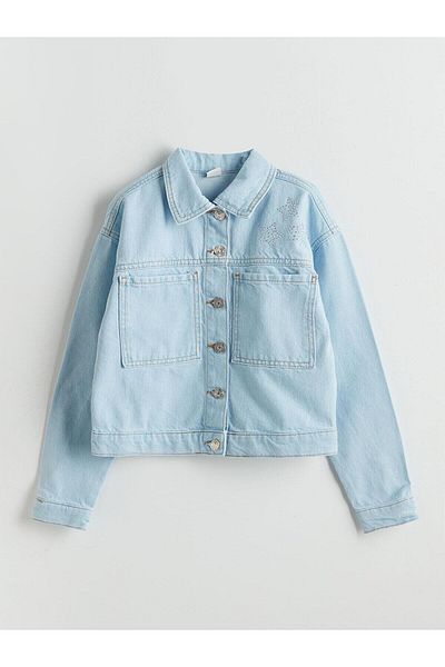LC Waikiki Детско дънково яке LCW Kids Stoned Girl