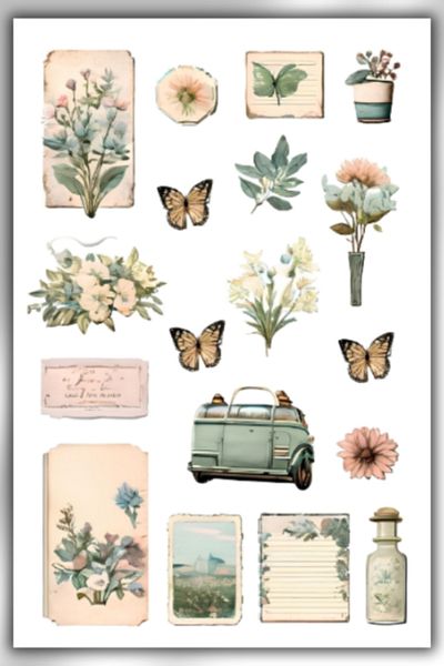 GP Craft Vintage Themed Sticker Suitable for Planner, Agenda, Bullet Journal