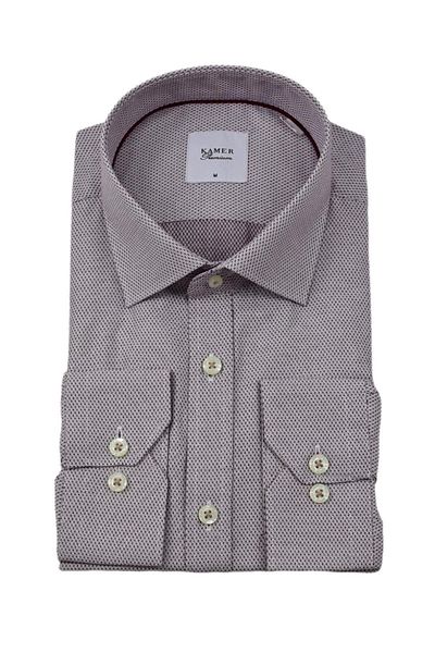 KAMER Men's Classic Honeycomb Textured Long Sleeve Shirt 3597 Bgl-St04401