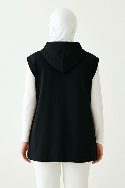 mirach Ανοιχτό πλαϊνό φούτερ Oversize Oversize Μοντέλο Σχέδιο με μηδενικό μανίκι