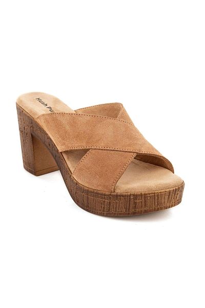 Hush Puppies Bala 624239   Genuine Leather Women's Slippers Sand