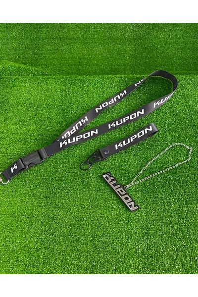 CEBECİOTO Coupon Black Set of 3 Key Chains-Neck Hanger Rope-Mirror Ornament