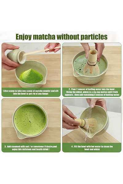 COOYA 4 Pcs Bamboo M-atcha W-hisk Ceremony Accessory Set, Perfect for Tea Lovers