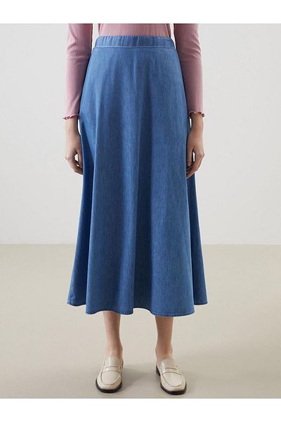 LC Waikiki Women's Jeans Skirt with Elastic Waist