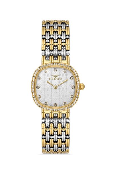 FERRO Silver Steel Band Women's Wrist Watch Fl21563Awt-D