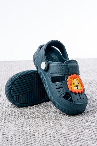 pelivia natural living Navy Blue Boys Sandals Animal Figured Daily Non-Slip Sole Children's Slippers
