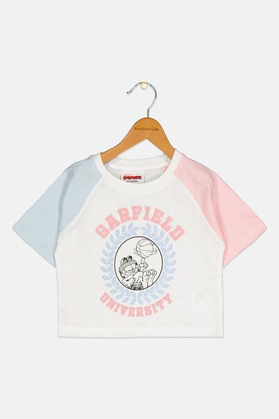 GARFIELD Toddlers Girl Graphic Print Short Sleeves T-shirt, Multicolor