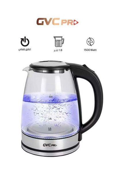 GVC PRO Glass Electric Kettle 1.8L 1500W, Model GVCKT-2180