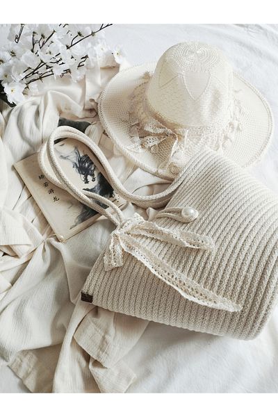 bayram taşcıoğlu home desing Bohemian Bag & Hat Daily Vacation Beach Bag Hat Set
