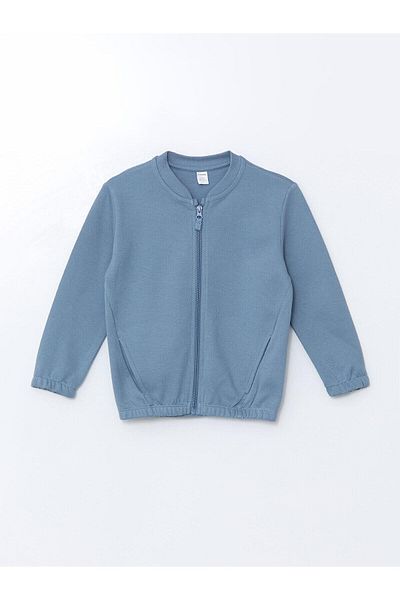 LC Waikiki Hanorac cu fermoar pentru băiat LCW Kids Blue Basic