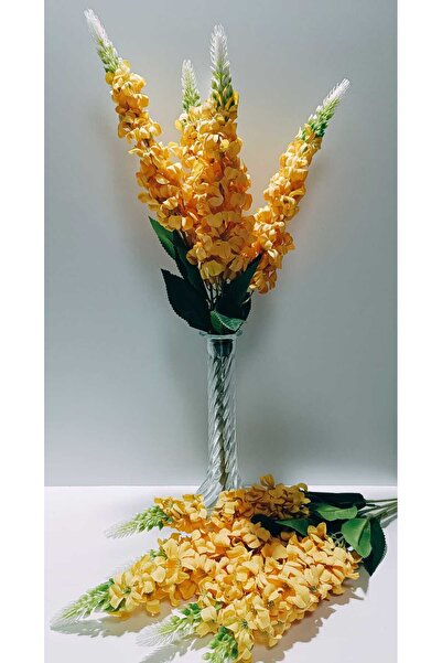 OSO HOME Şebboy-Sümbül Sarı Demet Çiçek 5 Dallı 10 Yapraklı 60 cm