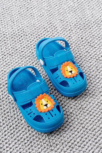 pelivia natural living Blue Boy's Sandals Animal Figured Daily Non-Slip Sole Children's Slippers