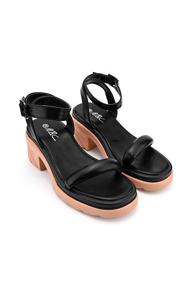 Tmall Sandale de dama,Cu Toc Groasa,Din Piele Ecologica,SA24,Nuda