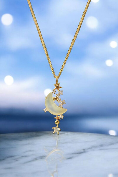 La'Vanti Designs Tek Taş Pırlanta 18k Altın Kaplama Ay Yıldız Hilal Kadın Kol...