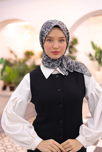 Silk Home İNCE PAMUK EŞARP KENARLARI EL DİKİŞLİ PAPATYA BAHÇESİ DESEN