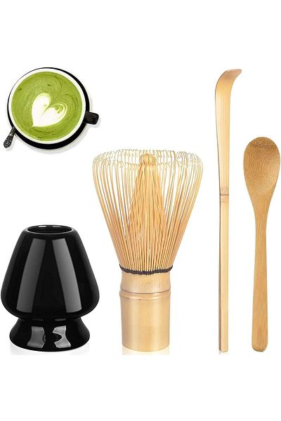 COOYA Matcha Whisk Set, 4PCS Bamboo Matcha Stirrer, for making a Traditional Cup of Japanese Matcha Tea