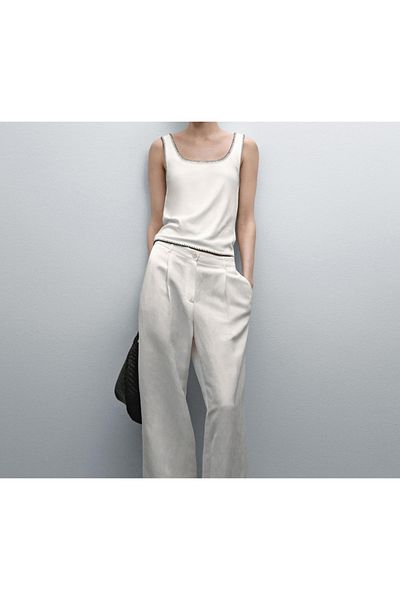 REWCO Shepherd Stitched Strappy Crop Tank Top