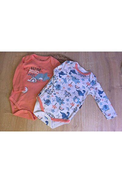 KIPIRIK BABY UNISEX BEBEK DİNAZOR DESENLİ 2 EDET  TULUM SALOPET