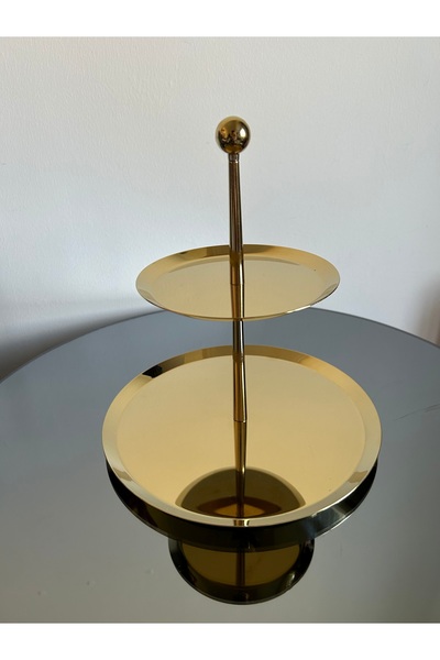 vanilya accessory 2 katlı paslanmaz Çelik ikramlık